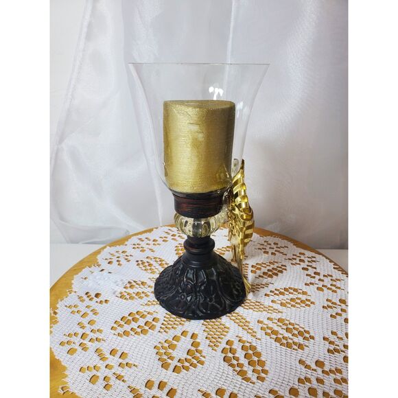 Victorian Look Cast Metal BELL JAR Candle Holder Hurrican Southern Living Style - Picture 10 of 16